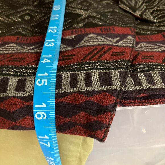 Express Skirt Womens Sz 6 Gray Red Aztec Southwest Wrap Front Tweed Mini Stretch - Picture 9 of 10